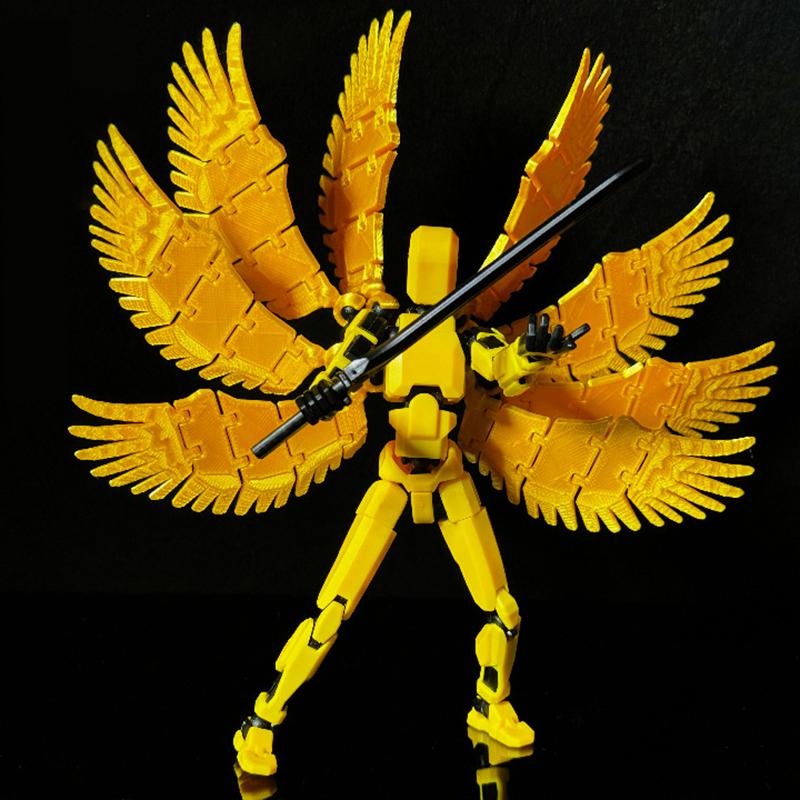 Cartoon Movable Figure With Wings Assembleable Male And Female Luminous Figure Toys