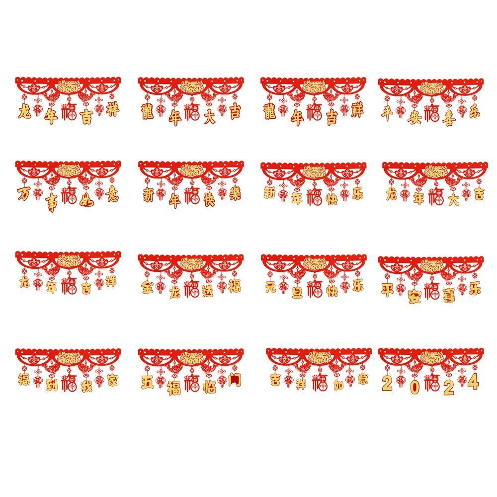 Decorative Chinese New Year Dragon Banners Felt Spring Festival Hanging Flag  Lunar New Year