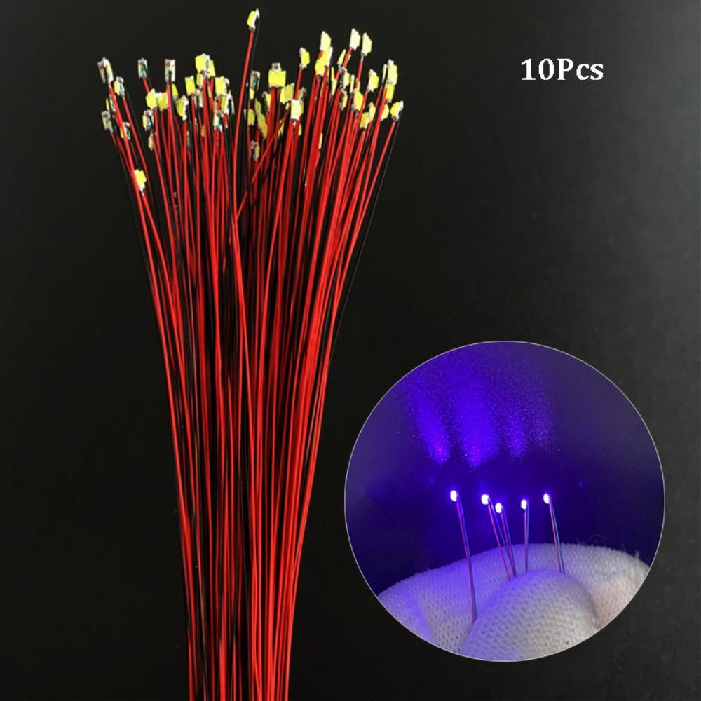 10Pcs Red Black Line 0805LED SMD Wire  Light HO N OO Scale Pre-soldered Micro Railway Decoration