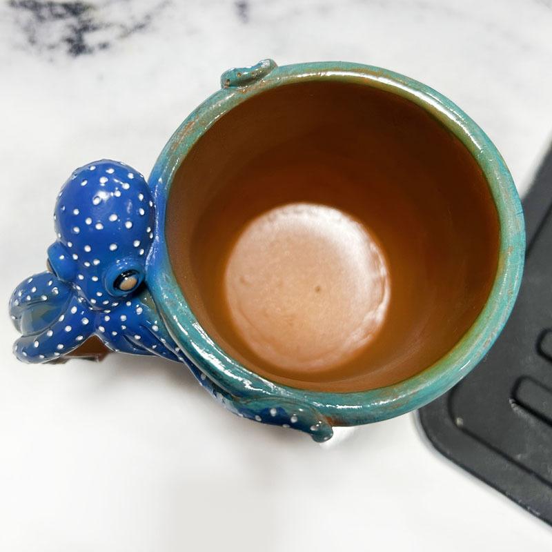 New Creative Octopus Coffee Mug 3d Resin Mug With Octopus Tentacle Handle Handmade Statue Sea Animal Mug Coffee Cups Milk Cup
