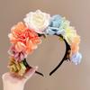 Rutschfestes Blumen-Stirnband für Mädchen, Bequeme, Flexible Haar-Accessoires mit Kunstblumen, Traditionelle Nationale Haarnadel für Hanfu-Party