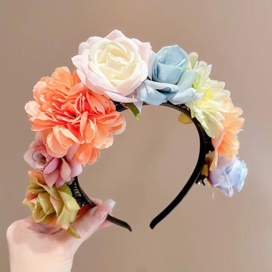 Rutschfestes Blumen-Stirnband für Mädchen, Bequeme, Flexible Haar-Accessoires mit Kunstblumen, Traditionelle Nationale Haarnadel für Hanfu-Party