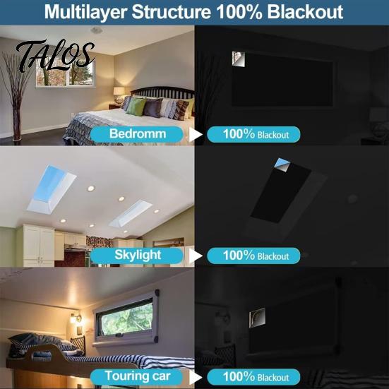 Sleep Aid Blackout Curtains Portable Curtain No Drilling Windows Blind Wrinkle-Free Easy Installation for Roof Window Nursery Home RV Car Light