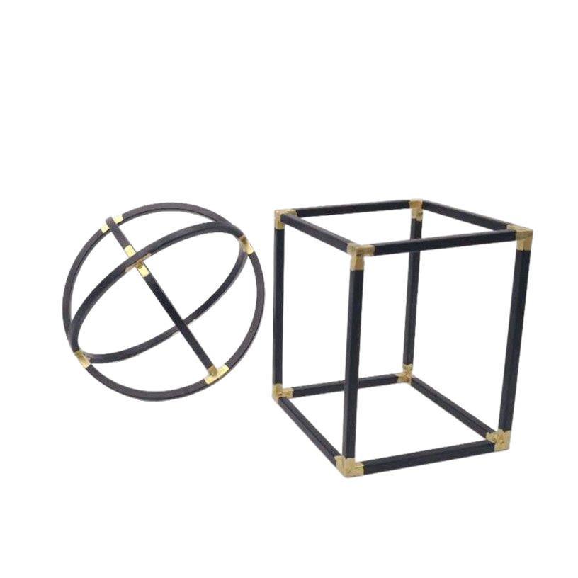 Nordisch Modern Geometrische Eisenkunst Dekoration – Minimalistische 3D Heimornamente