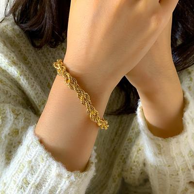 Punk Metal Snake Bone Chain Rope Chian Bracelet For Women Charm Gold Twisted Bracelets Friendship Jewelry