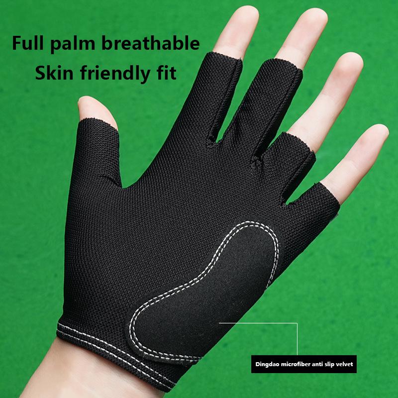 1Pc Anti-slip Breathable Billiard Training Gloves Billiards Glove Left Hand Snooker 5-Finger Glove For Men And Women