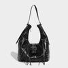 Vintage Punk Chic Crossbody Bag With Rivets Faux Leather Sling Daily Wear Street Style