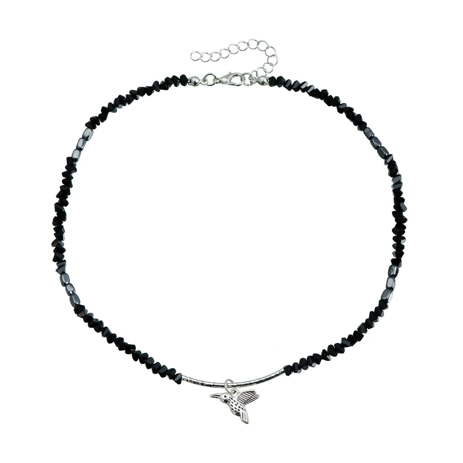 

Модное минималистичное ожерелье с подвеской в виде птицы, регулируемая цепочка, легкая цепочка для ключицы для женщин, модное ювелирное украшение в подарок чёрный