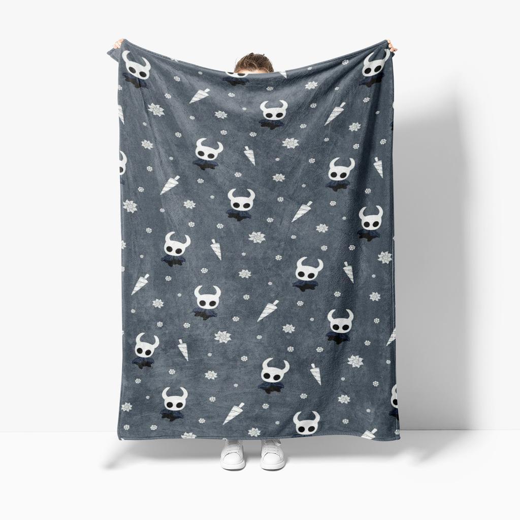 HHHollow KKnight Fashion Digital Printed Pattern Thin Blanket Flannel Blanket Portable Home Travel Office Lunch Break Blanket
