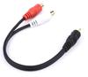 VECASDEN RCA 1 Male to 2 Female Audio Speaker Splitter Cable OFC Conductor Double Shielded Metal Shell Flexible PVC Jacket 2 ft Y-Adapter Gold-Plated
