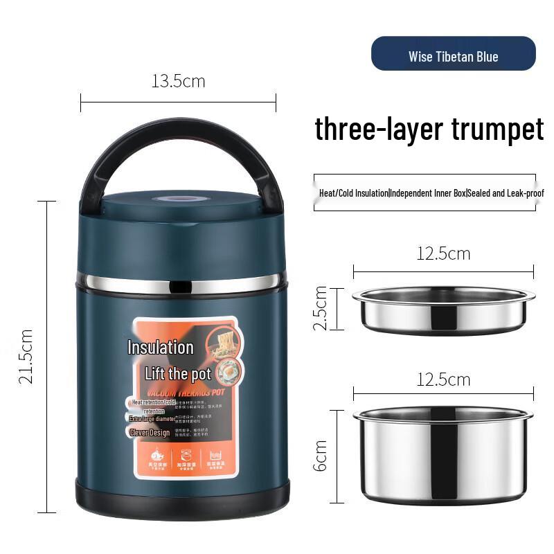 FANSHE 304 Stainless Steel Insulated Divided Lunch Box