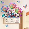 Glow-in-the-Dark Rose Flower Toilet Sticker Removable Self-Adhesive Wall Decal Home Decoration Stickers For Bedroom Living Room