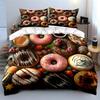 Colorful Donut Set Party Decor Multiple Sizes Kid'S And Adults' Bedroom Exquisite 3Pc Bedding Set, Gift