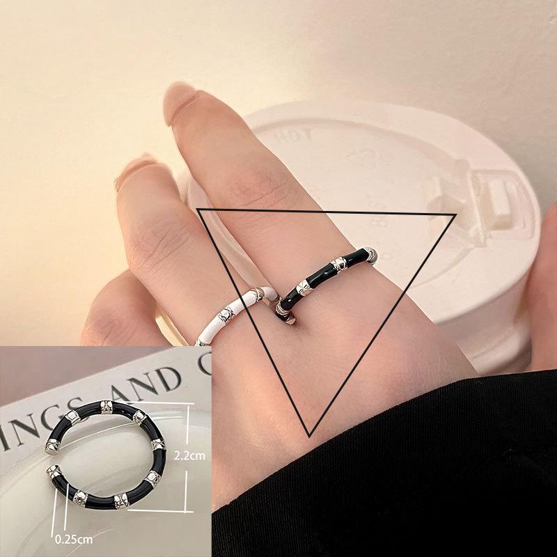 PANJBJ 925 Silver Stars Ring For Women Blue Crystal Opening Sweet Romance Irregular Versatile Jewelry Gift