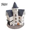 Spooky Tabletop Decoration Vintage Light-Up Cottage Halloween Decoration, Gothic Ghost Pumpkin Village House Decorative Mantelpiece Items Figurine,