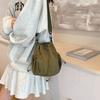 Wrinkle Nylon Crossbody Bag Korean Style Shoulder Bag Casual Drawstring Bucket Bag  Office Worker