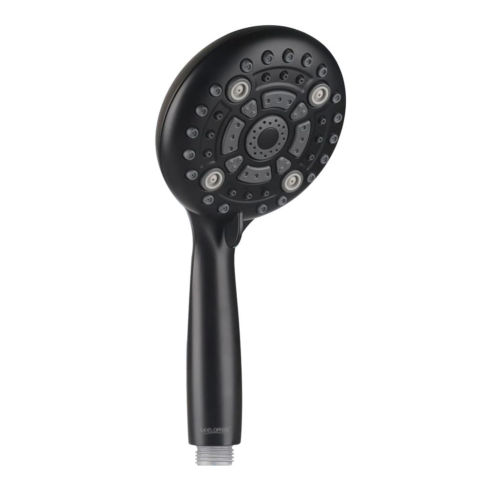 New Design Bathroom Use High Flow 6 Functions High Pressure Black Shower Mist Spray Bath Hand Handheld Shower Head