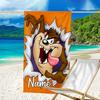 1pc Taz3 Beach Towel with Custom Name, Beach/Swimming/Bath/Picnic/Camping Towel, Suitable for Seaside Beaches