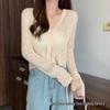 Women's Short V-Neck Knitted Cardigan - Ice Silk Sun Protection Shawl, Perfect Outer Layer for Dresses