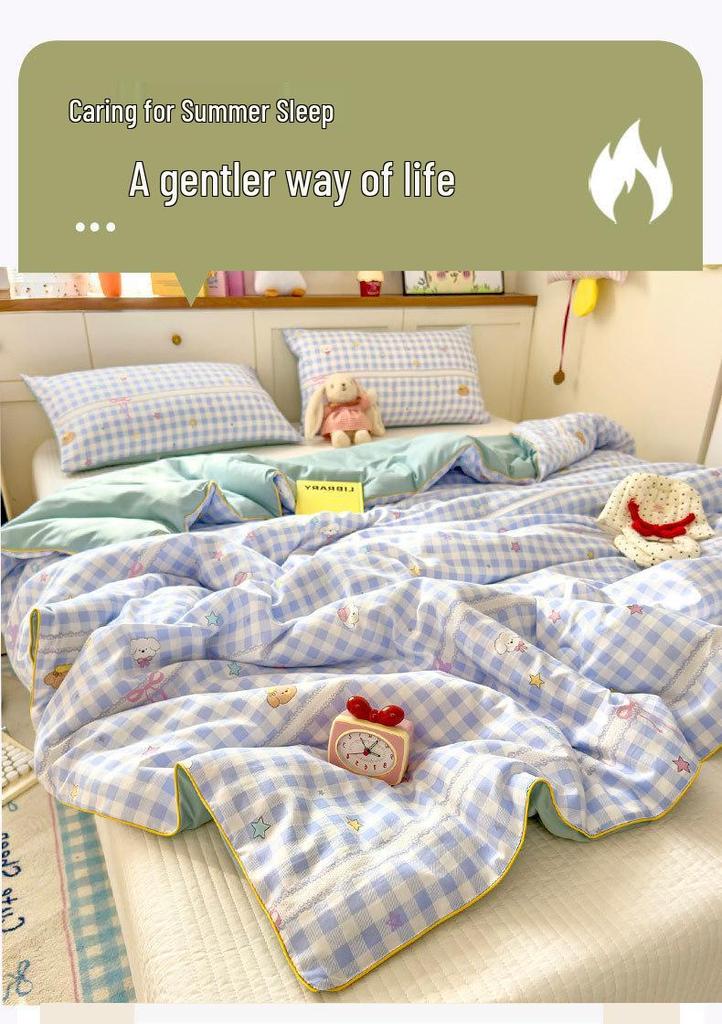New A-Type Summer Cooling Quilt - Lightweight Single & Double for Dorms, Kids & Gifts