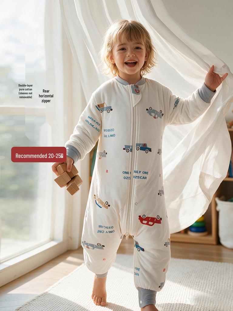All-Season Toddler & Baby Split-Leg Cotton Sleeping Bag Pajamas