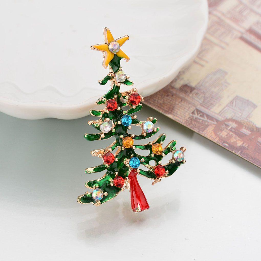 Christmas Design Women Girls Brooch Plated Alloy Breastpin Clothes Pin Jewelry Birthday Gifts