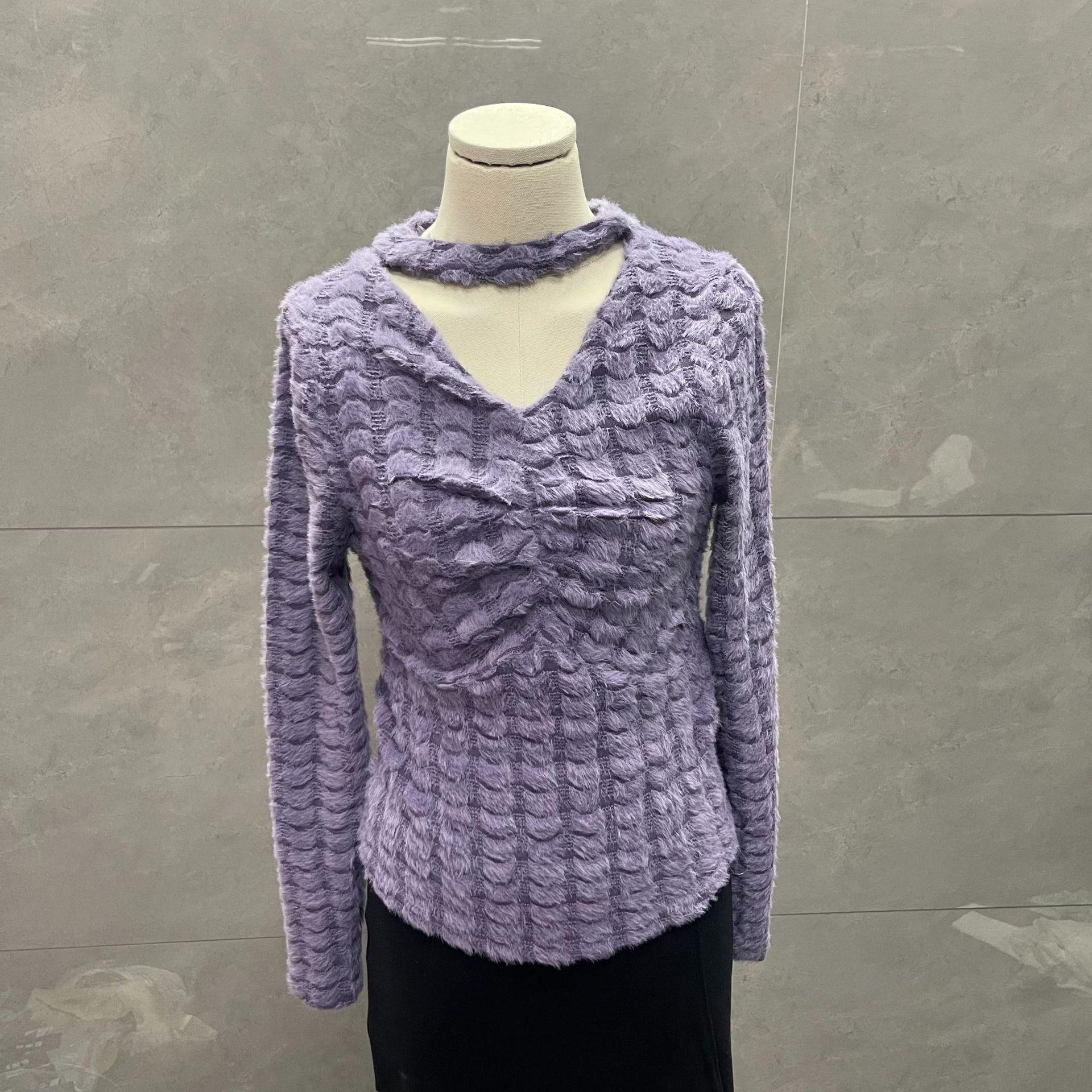 

Korean Style Halterneck Lace Top with Bubble Sleeves for Women - Slimming, Versatile Fashion for Autumn and Winter. M (up to 105 lbs)