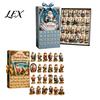 Creative Christmas Countdown 2026 Summer Beach Santa Advent Calendar, 24-Day Acrylic Ornament Set with Holiday Box Surfing Figures, Tropical