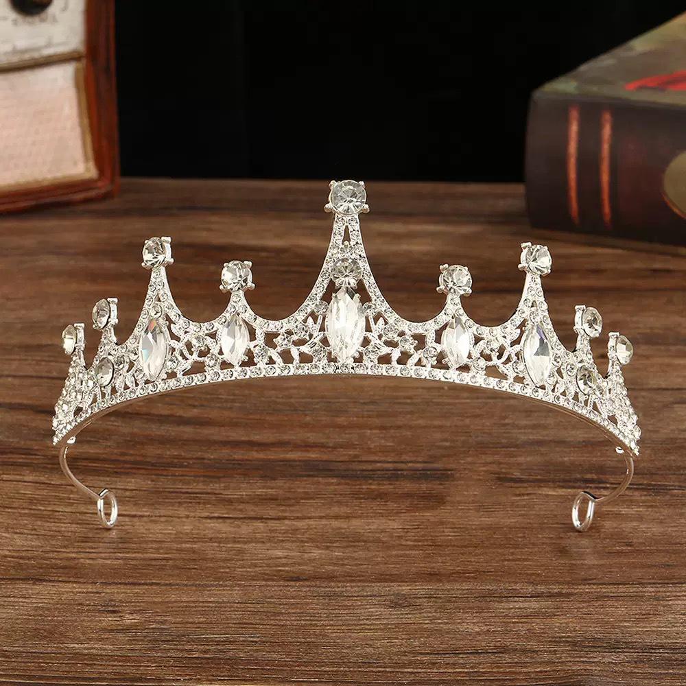 Korean Style Baroque Bridal Crown & Accessories Set - Wedding or Birthday Princess Headdress