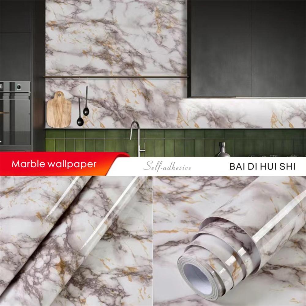 Marble Vinyl Film Self Adhesive Wallpaper for Bathroom Kitchen Cupboard Countertops Contact Paper PVC Waterproof Wall Stickers
