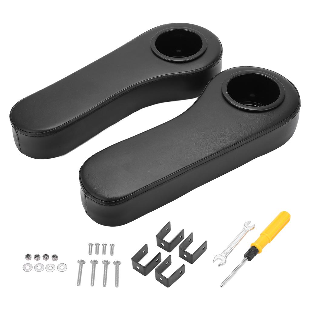 2PCS Club Car Rear Armrest Cup Stand Passenger Driver Side Black Universal Replacement for Yamaha