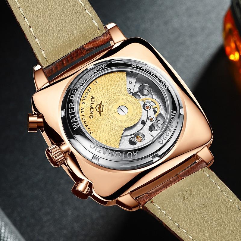 AILANG Swiss New Watches Men's Automatic Mechanical Watches Waterproof Tourbillon Square Men's Watches