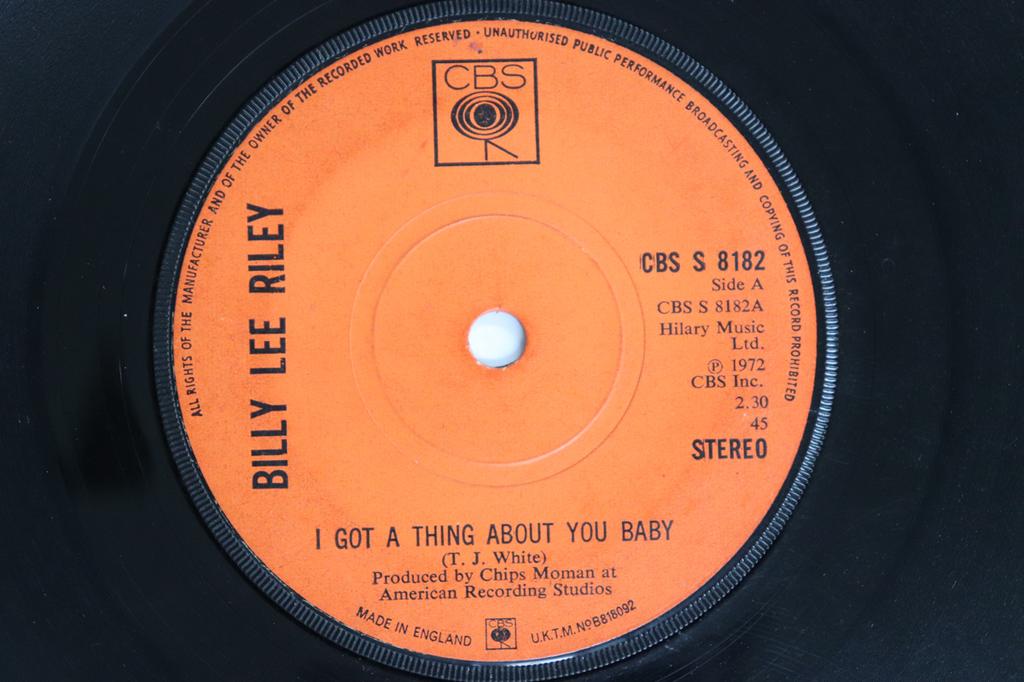 7inch Record BILLY LEE RILEY - I Got A Thing About You Baby / You  CBSS8182 CBS 1972 UK Rock Used