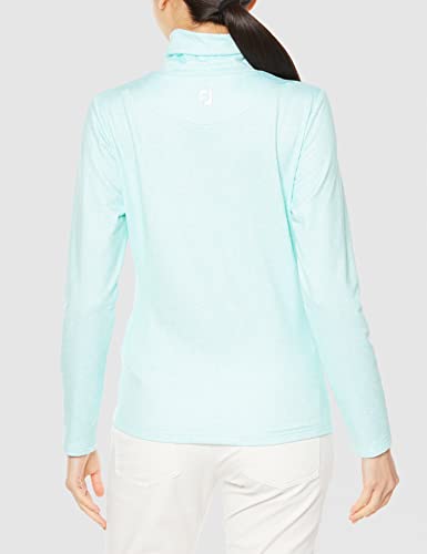 FootJoy Women's Splatter Print Long Sleeve Turtleneck Shirt, Azure Blue, Size S (FJW-F22-S05)