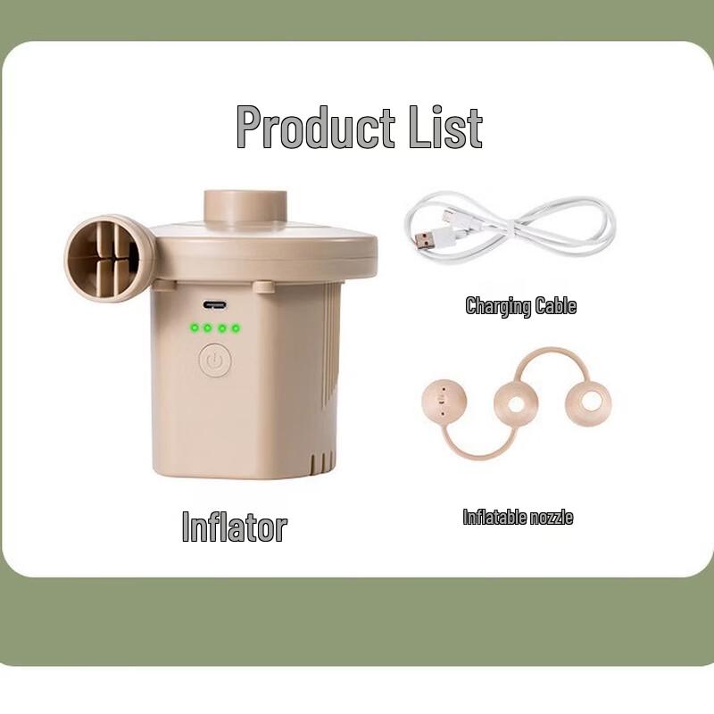 UOSU Przenośna ładowalna pompka powietrza kempingowa ze światłem LED