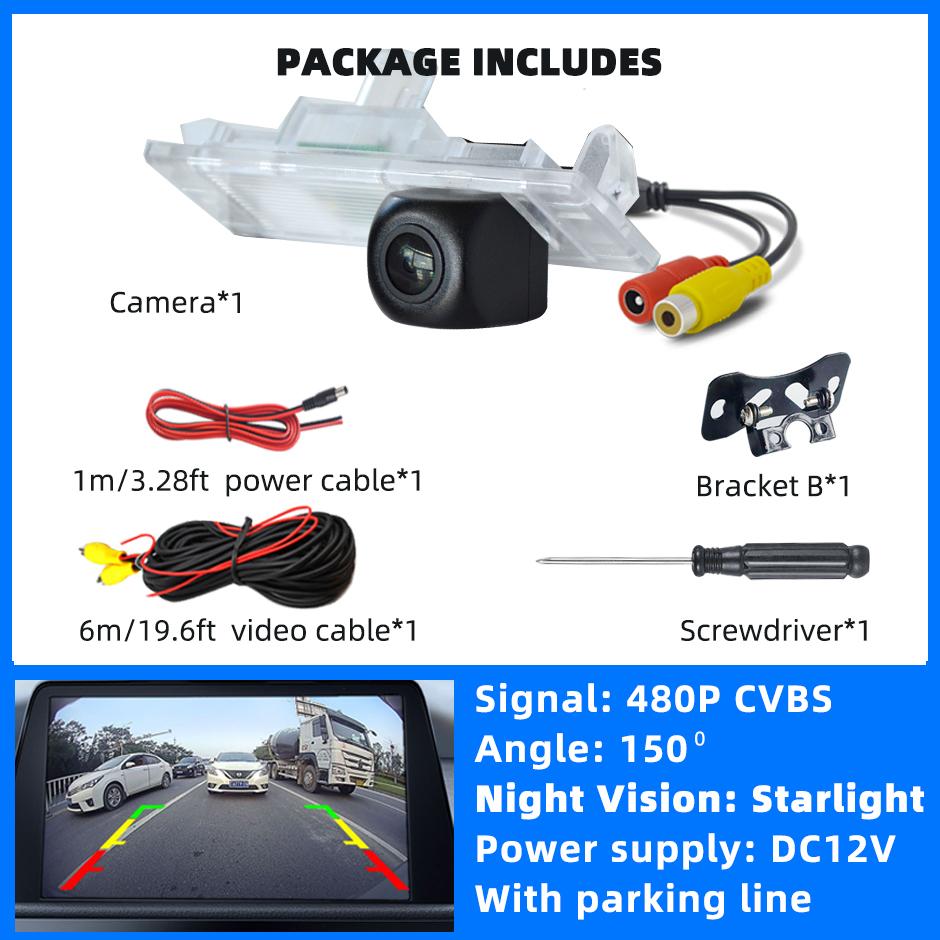 

QXNY Rear View Backup Camera Reverse AHD or CVBS License Plate Light Parking Safety FitsBMW 1 6 Z Series Mini Clubman Countryman