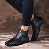 Fashion Quality Leather Winter Warm Casual Shoes Men Footwear Zipper Male Ankle Black Boots