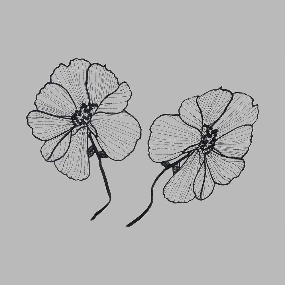 Sew On Embroidered Flower Applique Organza Lace Appliques Garment Flower Patches Wedding Dress