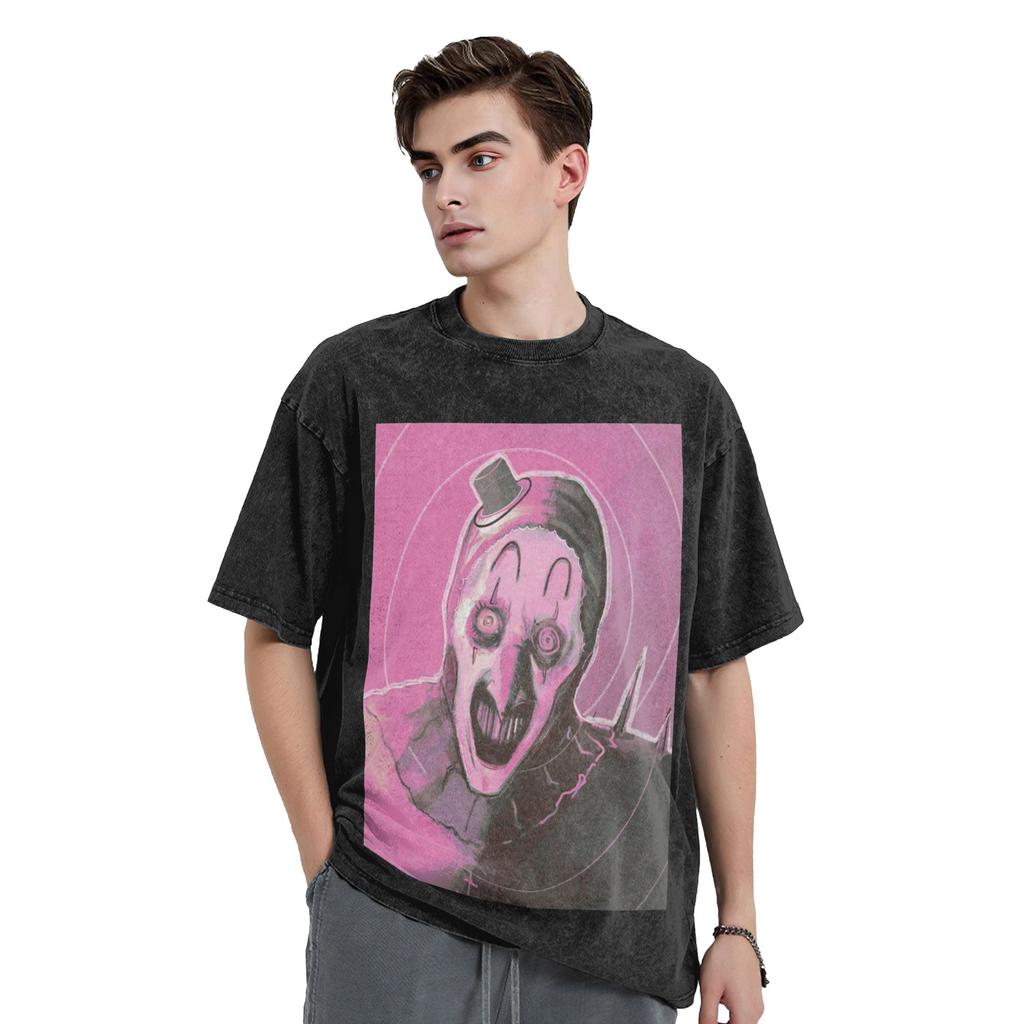 Art the Clown The Terrifier 3 Washed T Shirt Streetwear Hip Hop Vintage T-Shirt Tees for Men Women Oversize Graphic Printed