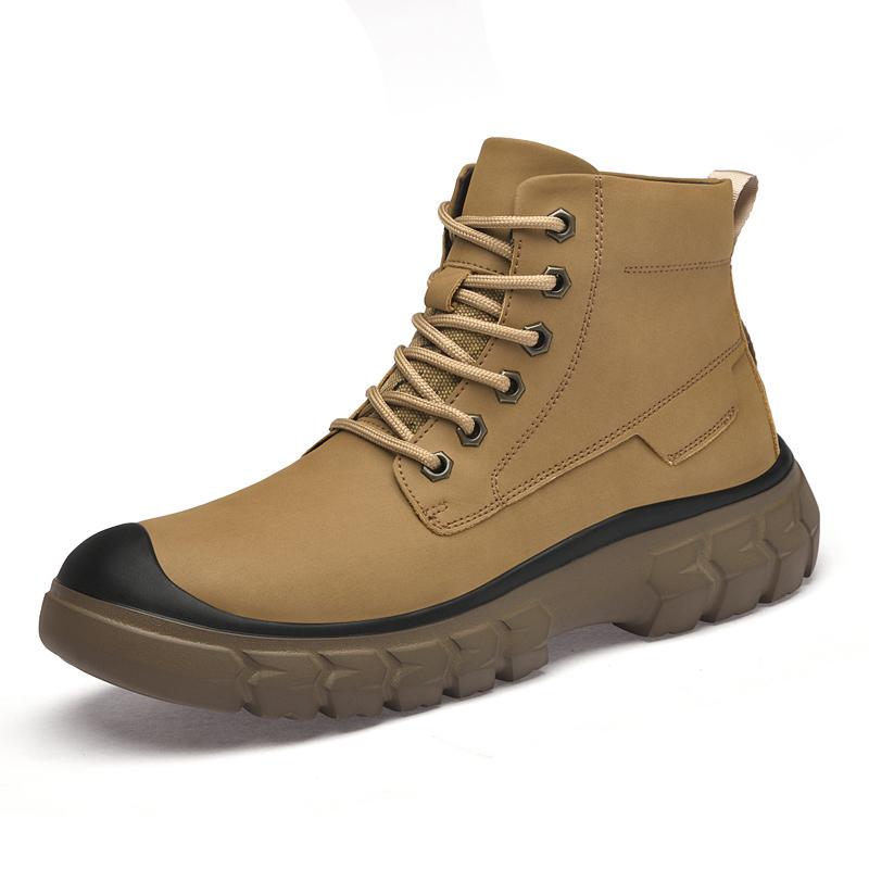 

Модная мужская обувь из натуральной кожи Высококачественный минималистичный и удобный стиль Уличная обувь для отдыха на открытом воздухе осенне-зимнего сезона 45 хаки