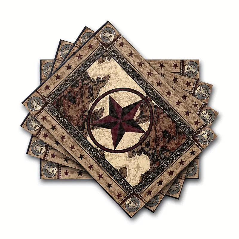 Bohemian Geometric Retro Placemat - Vintage Polyester Heat-Resistant Dining Mat