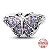 Copper Metal Fantasy Flying Dragon Mysterious Butterfly purple Charm Bead Components Pendant Bead Components Compatible With 4MM hole diamete