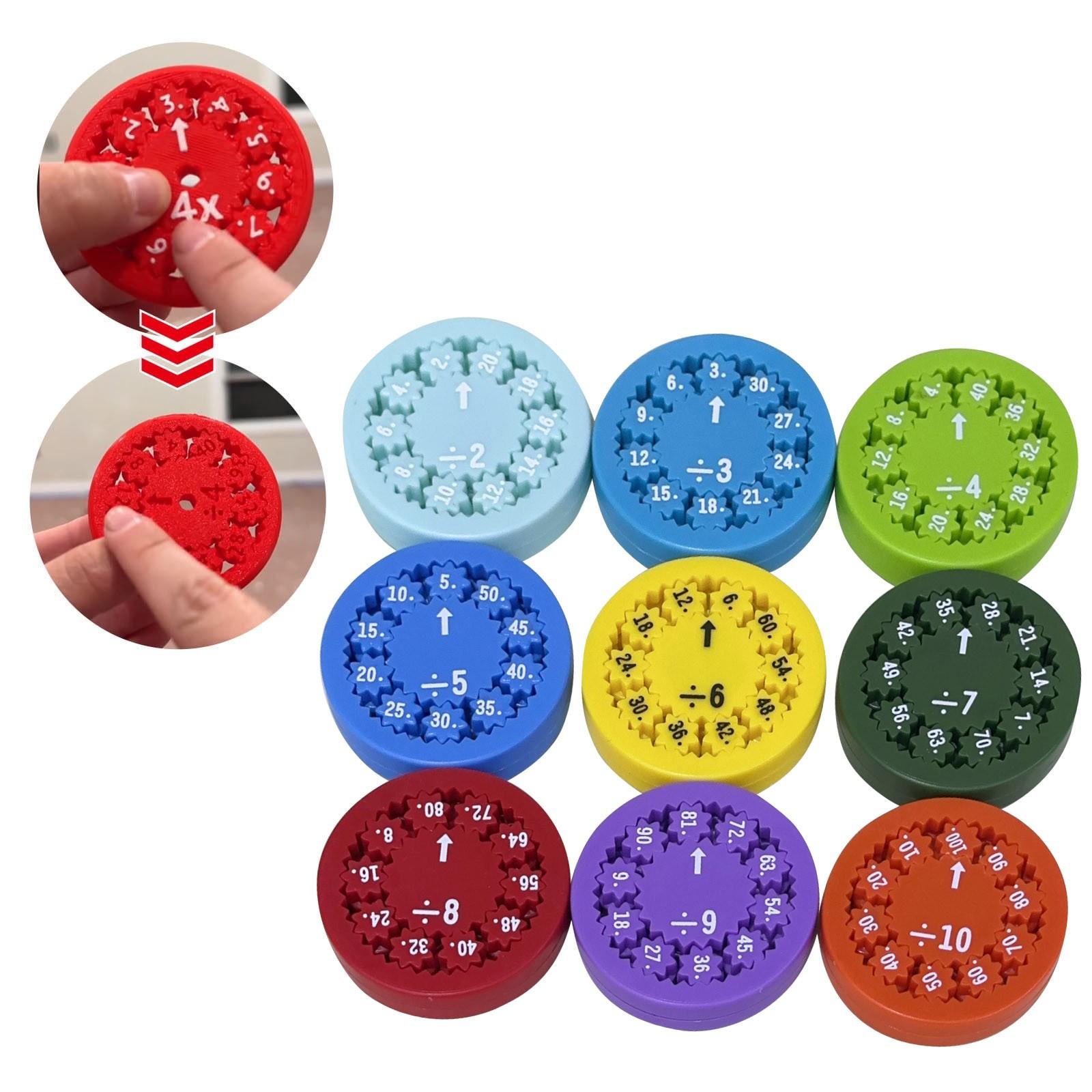 Math Fact Spinners, - Fidgeters Who Are Learning Math, Division And Multiplication One (Add Or Subtract 9 One Size