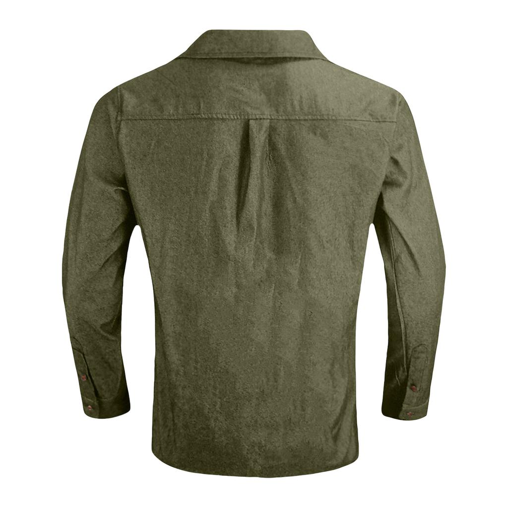 Herren lässiges lockeres Jeanshemd mit Knöpfen und langen Ärmeln, klassischem Umlegekragen und zwei Brusttaschen für den Alltag