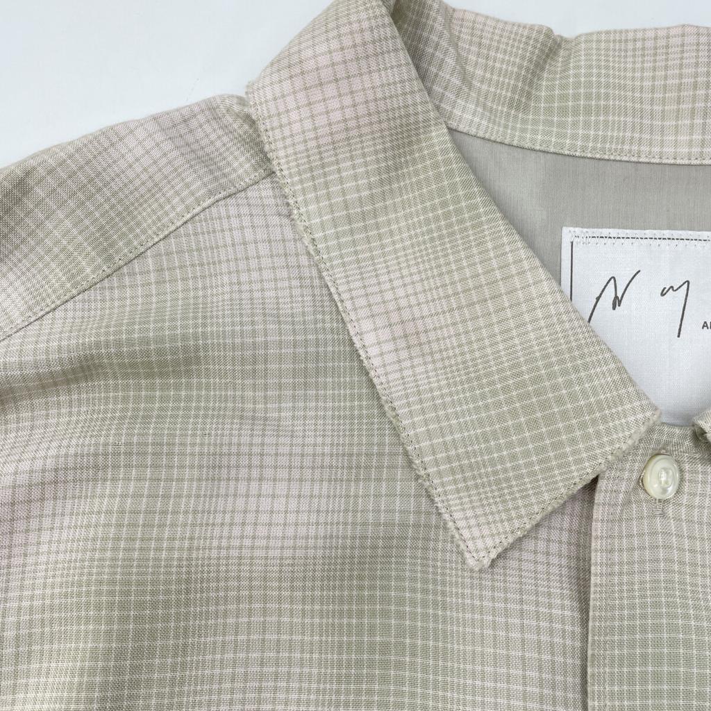 ANCELLM ANC-SH61-A OMBRECHECK SHIRT tops 2 Beige x greenUsed