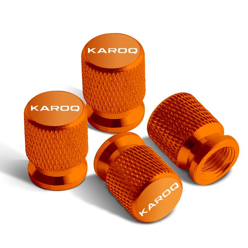 BYCP2 4pcs For Skoda Karoq Badge VRS Sport Line Car Wheel Tire Valve Caps Tyre Stem Covers Accessories Styling