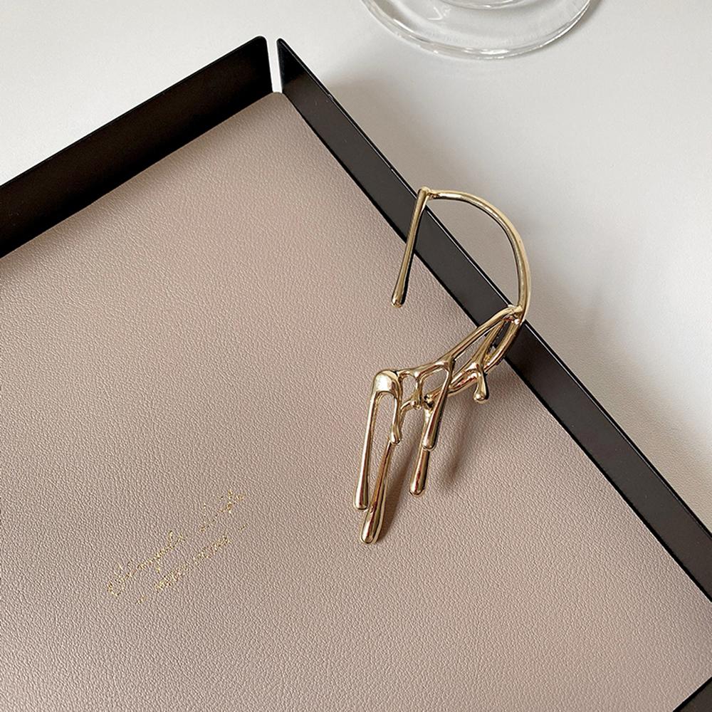 Cool Unique Hyperbole Punk Dripping Hanging Clip Earrings Hook Earring Left Ear Lava Melt