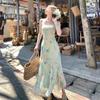Dopamine Floral Suspender Dress Women's Xia Dingdal Dali Erhai Seaside Vacation Temperament Long Fishtail Skirt