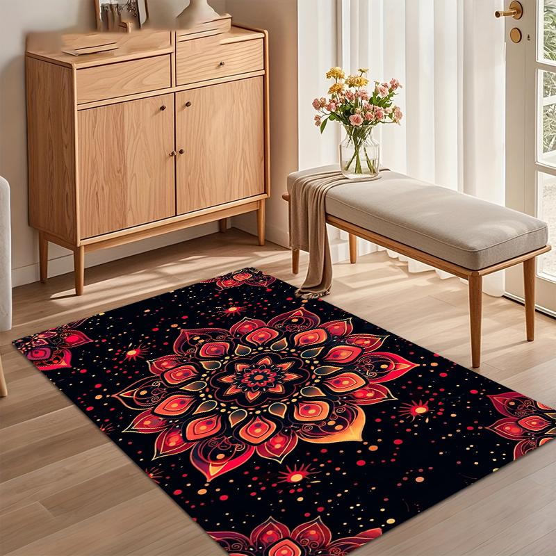 Mandala Bohemian Area Rug for Living Room Bedroom Boho Spiritual Yoga Meditation Home Decor Soft Non Slip Washable Floor Mat