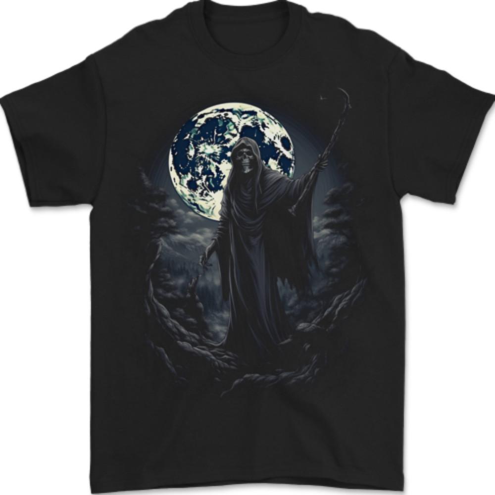 Mystical Grim Reaper Skull Mens T-Shirt 100% Cotton S